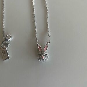 Kate Spade ♠️ Bunny Silver Necklace with Pink Accents